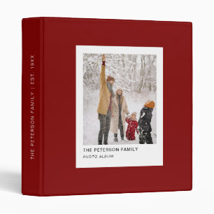 Chic Red Modern Custom Family Photo Album Binder
