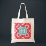 Chic red Moroccan circle pattern monogram Tote Bag<br><div class="desc">Chic modern elegant stylish decorative interlocking circle red Moroccan pattern design, the cute contemporary retro Moroccan interlocking circle abstract geometric pattern in red and turquoise give this simple clean design a contemporary and classic look. Cool unique gifts for her. Custom the personalized monogram with your own initials or name, you...</div>