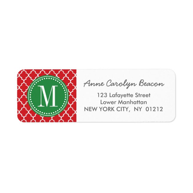 Chic Red Moroccan Lattice Personalized (Front)