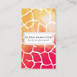 Chic Red Orange Pattern Business Card