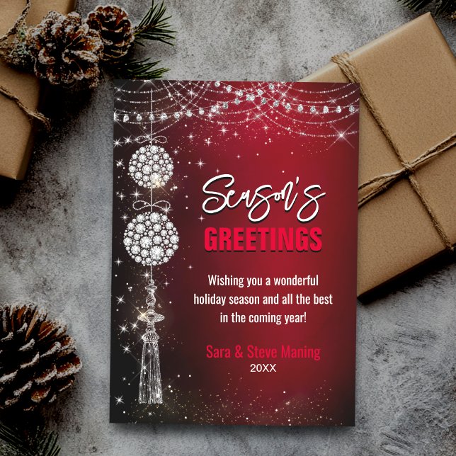 Chic red ornaments glitter Christmas new year (Creator Uploaded)