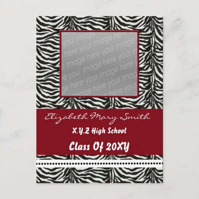 chic red photo Graduation Invitation (Front)