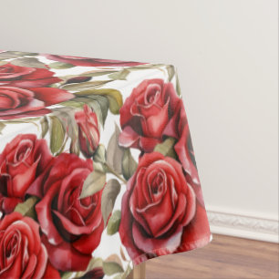 Chic Red Roses Tablecloth