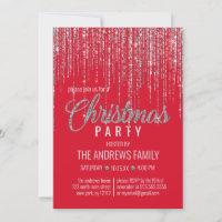 Chic Red Silver Glitter Fringe Curtain Christmas