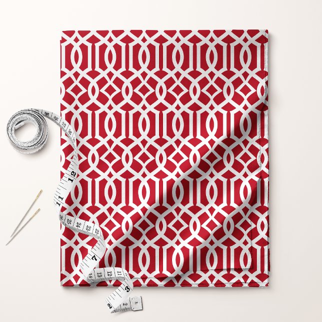 Chic Red Trellis Lattice Moroccan Fabric (Creator Uploaded)