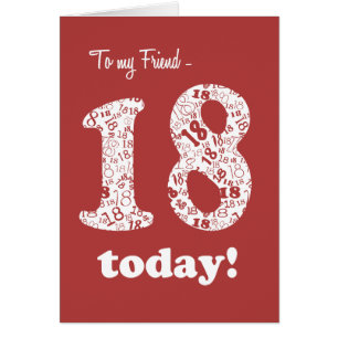 Chic Red, White 18th Birthday for Friend