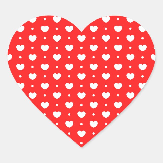 Chic Red White Hearts Pattern Girl Stickers (Front)