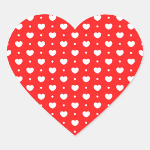 Chic Red White Hearts Pattern Girl Stickers