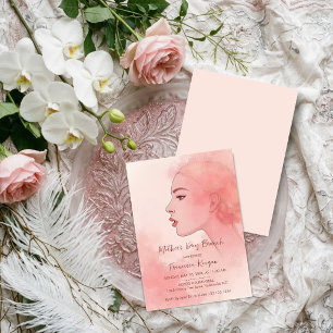 Chic Refined Artistic Peach Mother Silhouette Invitation