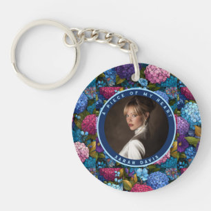 Chic Retirement Gifts For Grandpa Custom Hydrangea Keychain
