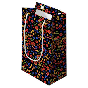 Chic Retro Ditsy Floral Custom Small Gift Bag