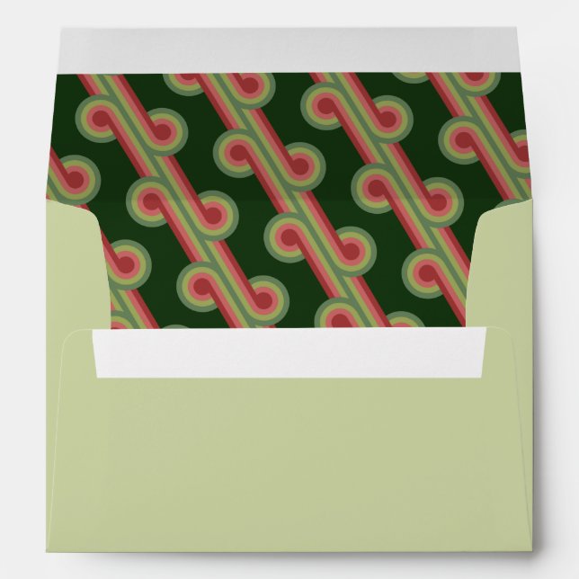 Chic Retro Funky Abstract Waves Art Pattern Envelope (Back (Bottom))