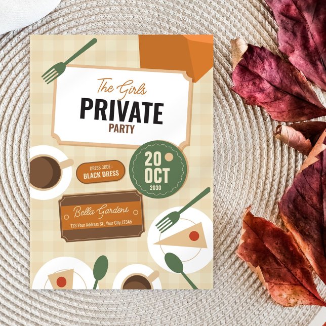 Chic Retro Girls’ Private Party Invitation (Creator Uploaded)