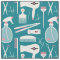 Chic Retro Pink White Teal Hair Salon Tools