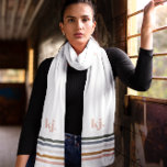 Chic Retro Stripes Monogram<br><div class="desc">A minimalist monogram design with large typography initials in a classic font with your name below and chic retro rainbow coloured stripes. A festive scarf quickly adds texture, colour and seasonal flair to any outfit, outerwear or apparel. A trendy scarf also makes a thoughtful gift for anyone special in your...</div>