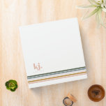 Chic Retro Stripes Monogram Binder<br><div class="desc">A minimalist monogram design with large typography initials in a classic font with your name below and chic retro rainbow colored stripes. Create the perfect planner with a custom Binder to fit your organizational needs! Also great as recipe books, photo albums and more. Add your custom wording to this design...</div>
