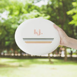 Chic Retro Stripes Monogram Wham-O Frisbee<br><div class="desc">Our personalized frisbees make ideal gifts for any occasion. A minimalist monogram design with large typography initials in a classic font with your name below and chic retro rainbow coloured stripes. Add your custom wording to this design by using the "Edit this design template" boxes on the right-hand side of...</div>
