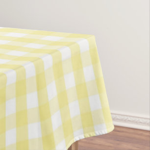 Chic Retro Sunny Yellow Gingham Pattern Spring  Tablecloth