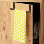 Chic Retro Vintage White Polka Dots Bright Yellow Kitchen Towel<br><div class="desc">Custom Elegant Classic Rustic White Polka Dots Template Cute Kitchen & Dining / Table & Kitchen Linens / Retro / Vintage Bright Yellow Kitchen Towel.</div>