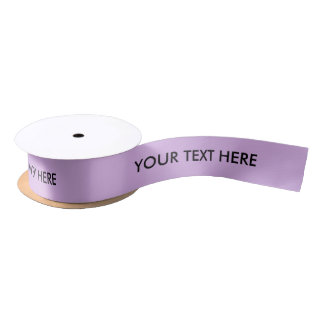 CHIC RIBBON_212 LILAC SOLID. BLACK DIY TEXT SATIN RIBBON