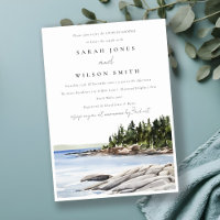 Chic Rocky Pine Mountain Seascape Couples Shower