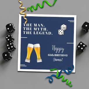 Chic Rolling Dices Pints 65th Birthday Napkin
