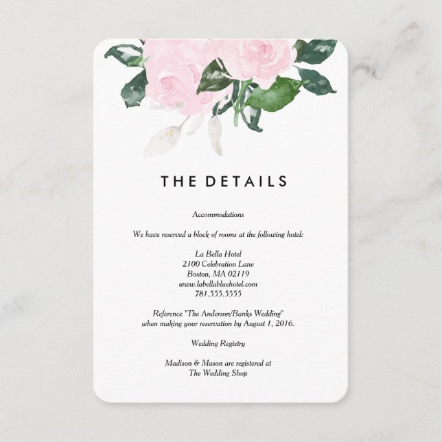 Chic romance | Carte de détails (Devant)