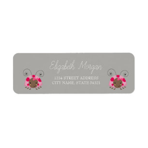 Chic Romantic Cartoon Ladybug Address Label