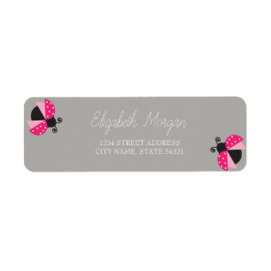 Chic Romantic Cartoon Ladybugs Address Label