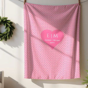 Chic Romantic Heart Pattern Valentine Gift Blanket