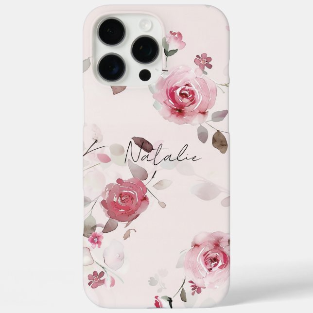 Chic Romantic Pink Floral   Case-Mate iPhone Case (Back)