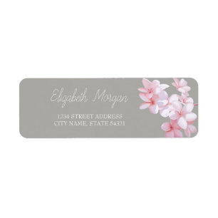 Chic Romantic Tropical Flower  Address Label