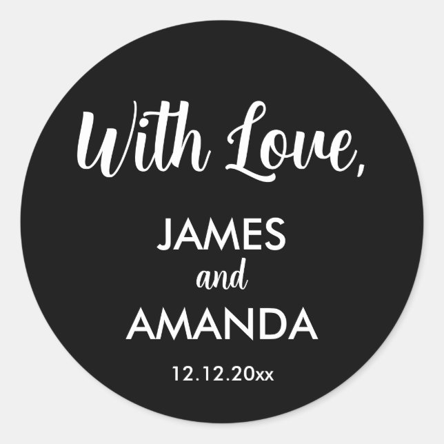 Chic Romantic Wedding "With Love" Favour Label (Front)