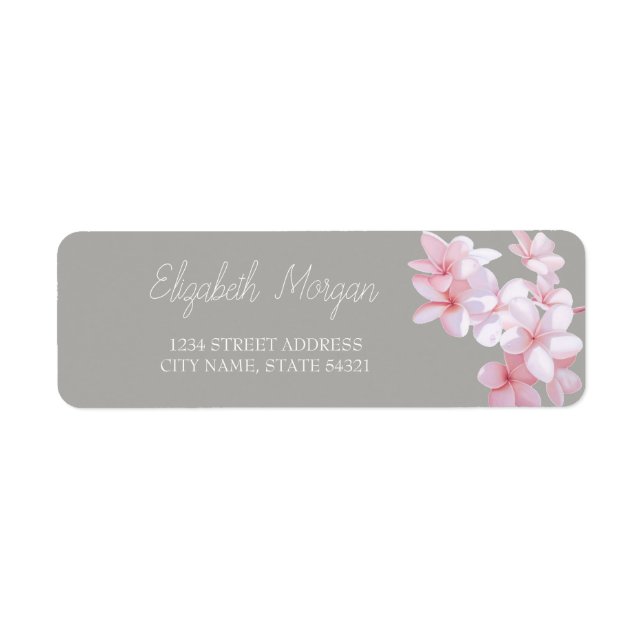 Chic Romantique Étiquette de adresse de fleurs tro (Devant)