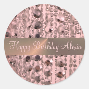 Chic Rose Blush Stringed Beads            Classic Round Sticker