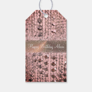 Chic Rose Blush Stringed Beads Gift Tags