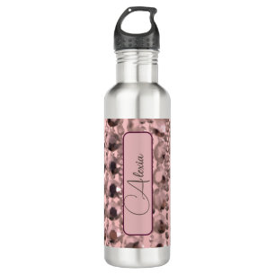 Chic Rose Blush Stringed Beads Personalized 710 Ml Water Bottle