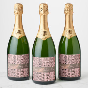 Chic Rose Blush Stringed Beads             Sparkling Wine Label