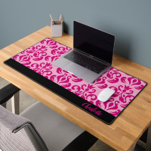 Chic Rose Damask Desk Mat
