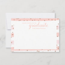Chic rose et or Mots de conseil Cartes de graduati