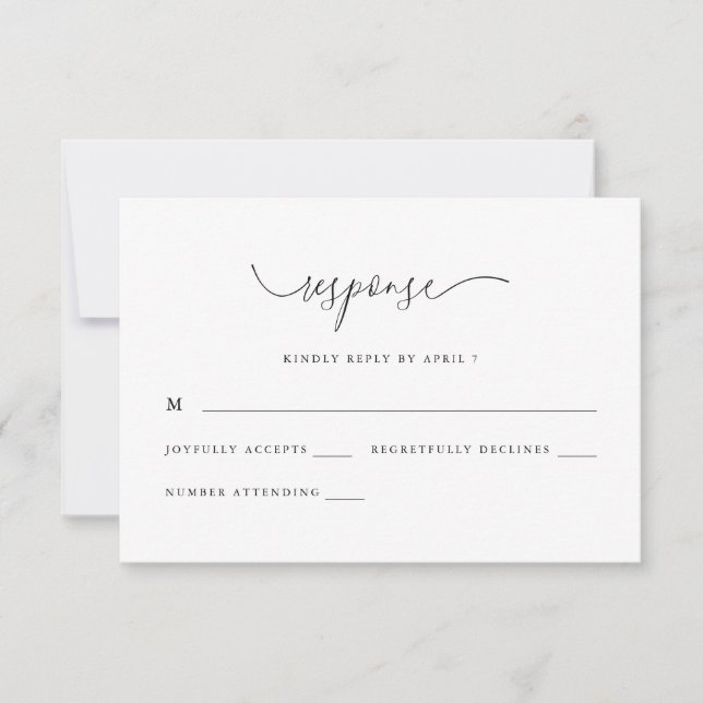 Chic rose Floral Calligraphie Réponse Rsvp (Devant)