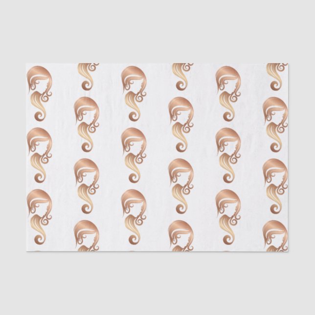 Chic Rose Gold Beauty Girl Hair & Makeup Salon Tissue Paper (Front)