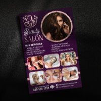 Chic Rose Gold Beauty Spa Hair Nail Makeup Salon