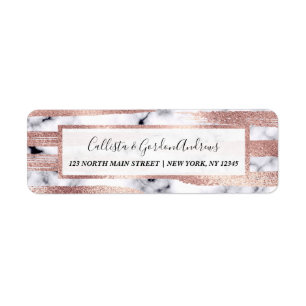 Chic rose Gold Brushstrokes Marble moderne