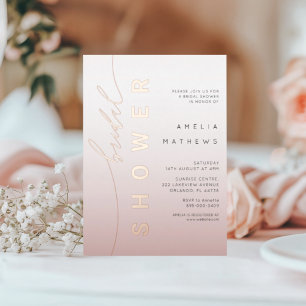Chic  Rose Gold Calligraphy Bridal Shower 