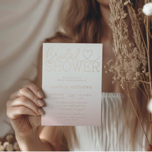Chic Rose gold Calligraphy Bridal Shower
