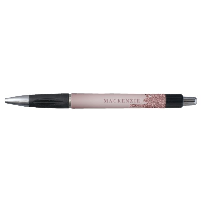 Chic Rose Gold Dripping Glitter Luxury Pen (Front)
