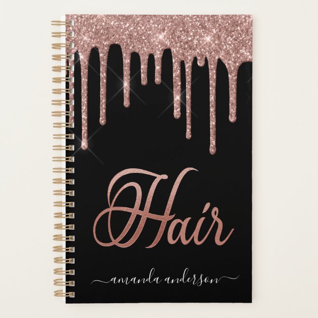 Chic Rose Gold Drips Hair Rendez-vous Livre (Devant)