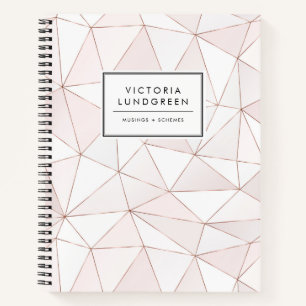 Chic Rose Gold Geometric Abstract Pattern Notebook