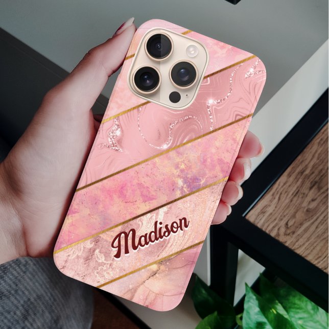 Chic rose gold girly elegant geometric Case-Mate iPhone case (Creator Uploaded)
